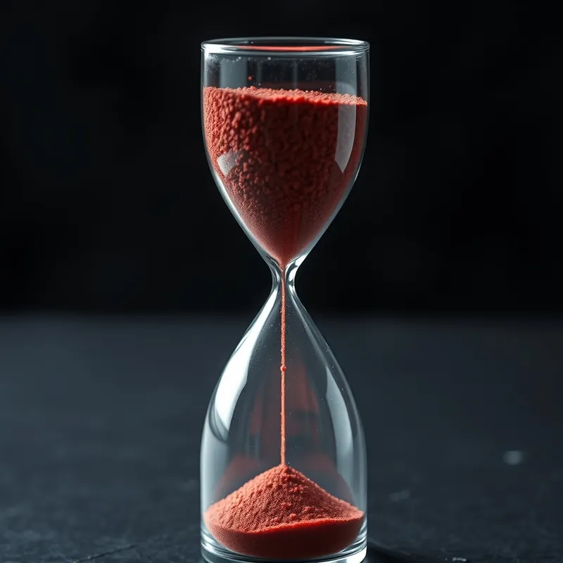Clessidra con sabbia rossa, simbolo dei limiti di tempo nel gioco responsabile